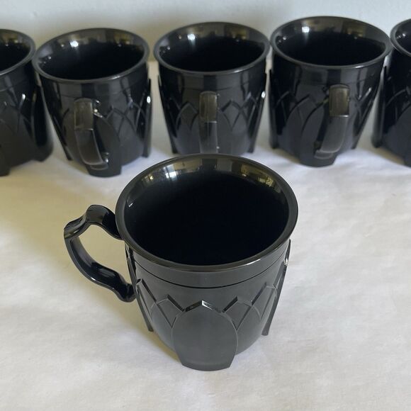 Set Of 6 Fenwick By Dinex Carlisle Black Insulated Coffee Mug Cups 8 Ounces - Picture 3 of 4